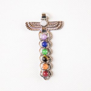 Szárnyas 7 csakrakő medál nyakláncra