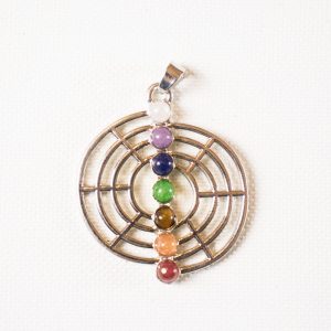 Koncentrikus kör formájú 7 csakrakő medál nyakláncra