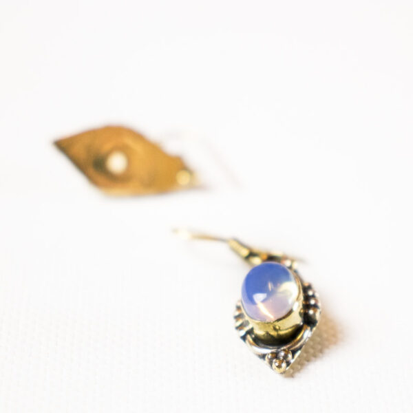 Kék opál fülbevaló opalit ásvány fülbevaló