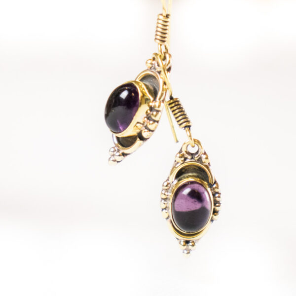 Ametiszt fülbevaló indiai ásvány fülbevaló