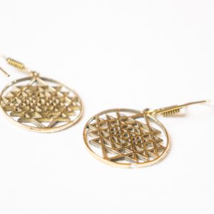 Réz fülbevaló - Sri Jantra